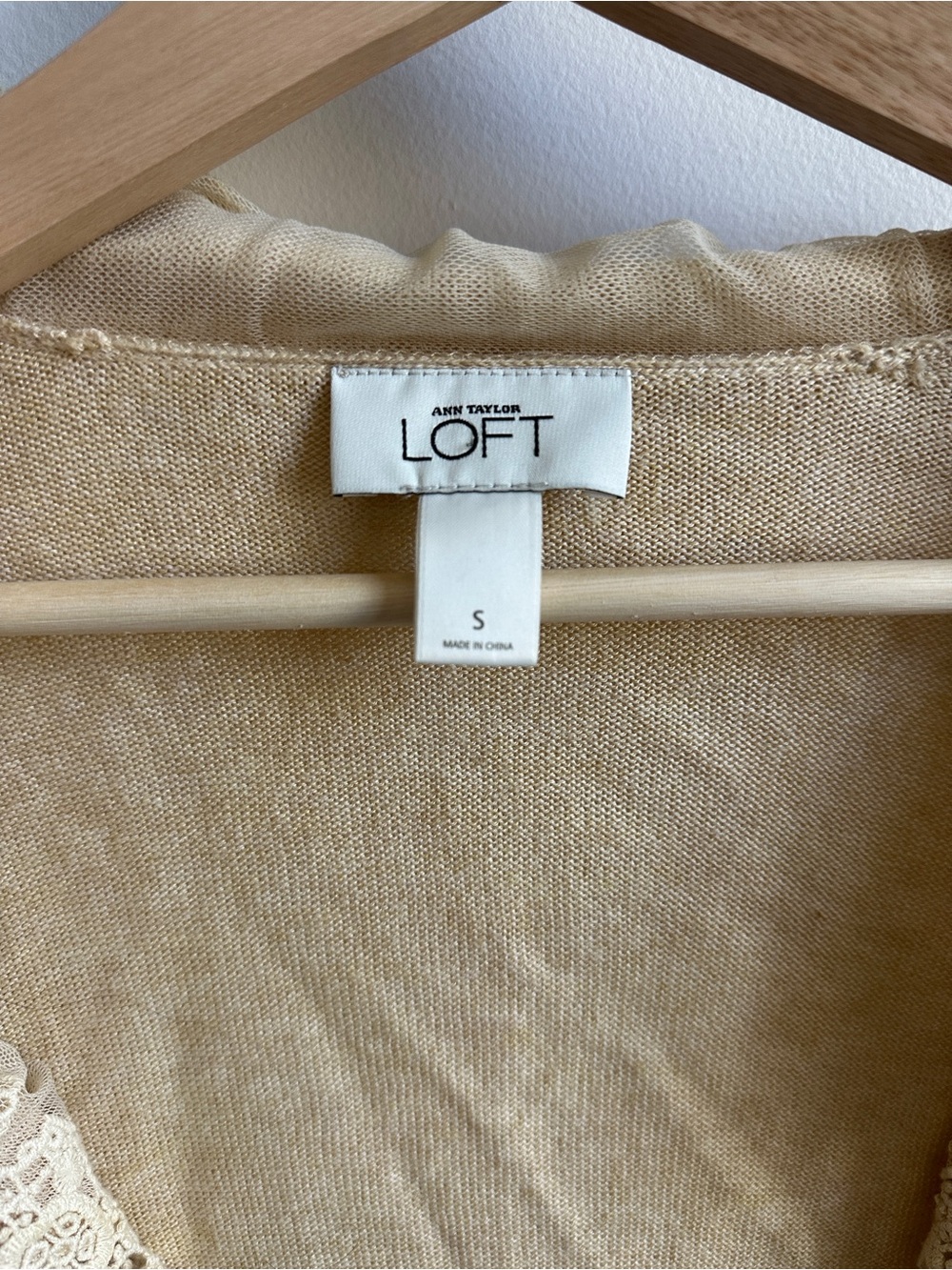Ann Taylor Lace-Trim Open Crop Cardigan - Picture 3 of 4